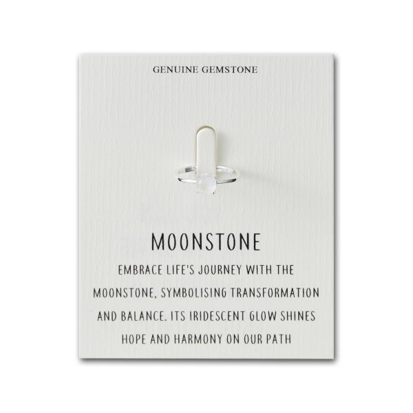 Moonstone Adjustable Ring with Quote Card