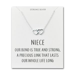 Sterling Silver Niece Quote Heart Link Necklace