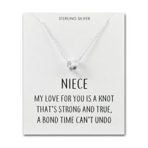 Sterling Silver Niece Quote Knot Necklace