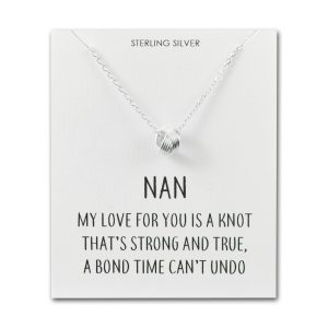 Sterling Silver Nan Quote Knot Necklace