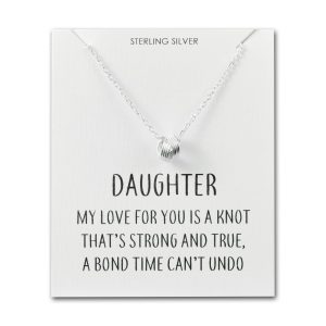 Sterling Silver Daughter Quote Knot Necklace