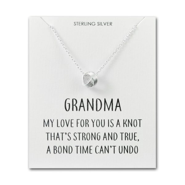 Sterling Silver Grandma Quote Knot Necklace