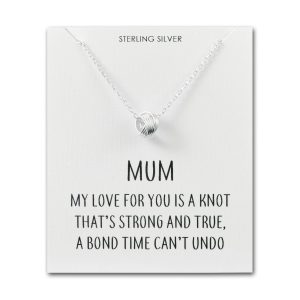 Sterling Silver Mum Quote Knot Necklace