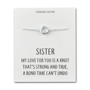 Sterling Silver Sister Quote Knot Bracelet