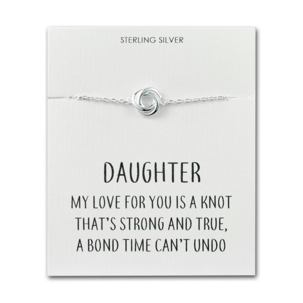 Sterling Silver Daughter Quote Knot Bracelet