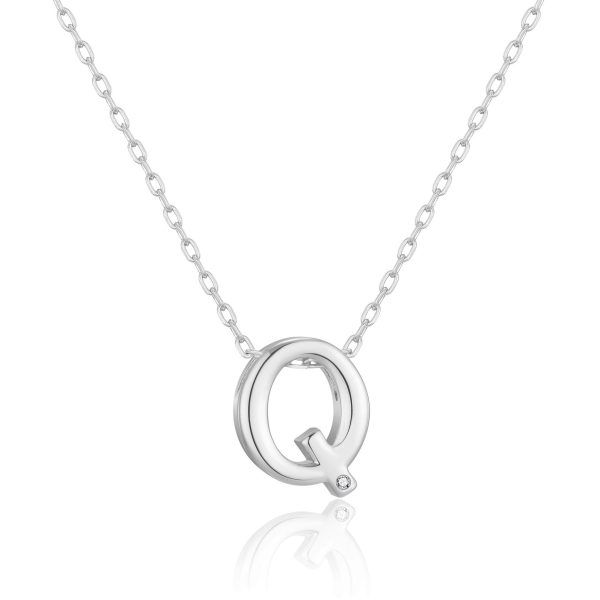 Initial Necklace Letter Q Created with Zircondia® Crystals