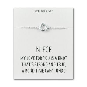 Sterling Silver Niece Quote Knot Bracelet