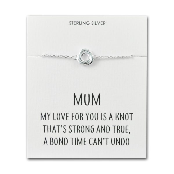 Sterling Silver Mum Quote Knot Bracelet