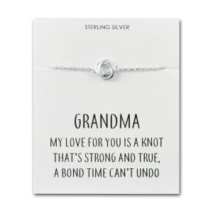 Sterling Silver Grandma Quote Knot Bracelet