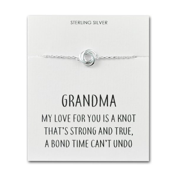 Sterling Silver Grandma Quote Knot Bracelet