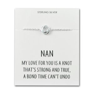 Sterling Silver Nan Quote Knot Bracelet