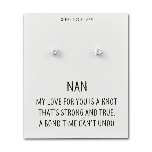 Sterling Silver Nan Quote Knot Earrings