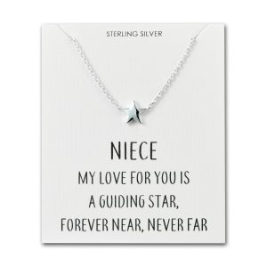 Sterling Silver Niece Quote Star Necklace