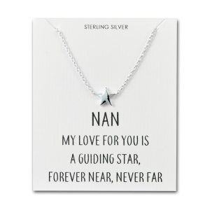 Sterling Silver Nan Quote Star Necklace