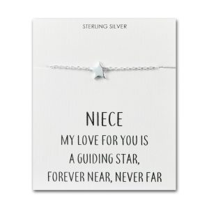 Sterling Silver Niece Quote Star Bracelet