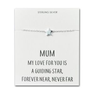 Sterling Silver Mum Quote Star Bracelet