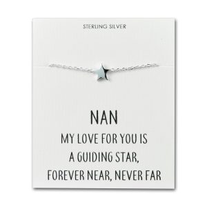 Sterling Silver Nan Quote Star Bracelet