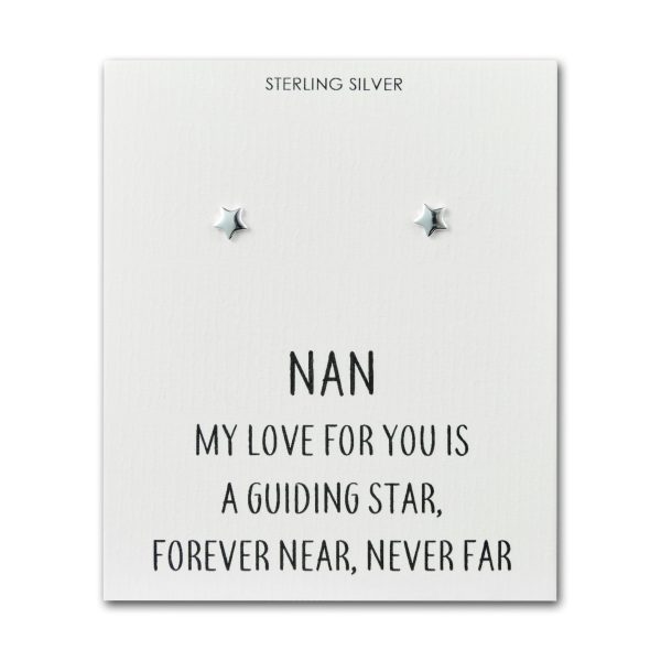 Sterling Silver Nan Quote Star Earrings