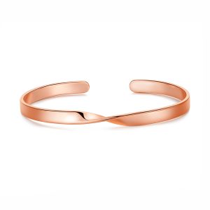 Rose Gold Plated Twist Cuff Bangle