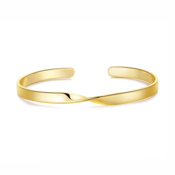 Gold Plated Twist Cuff Bangle