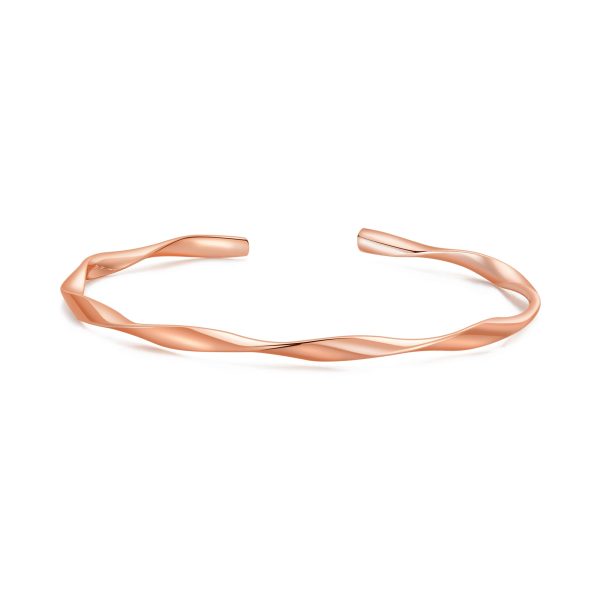 Rose Gold Plated Spiral Cuff Bangle