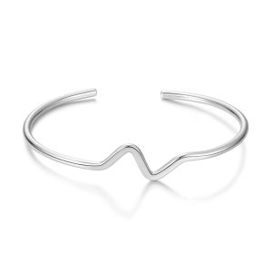 Silver Plated Wave Cuff Bangle