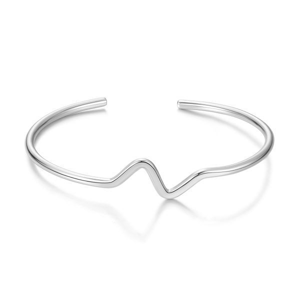 Silver Plated Wave Cuff Bangle