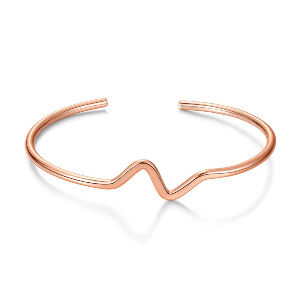 Rose Gold Plated Wave Cuff Bangle