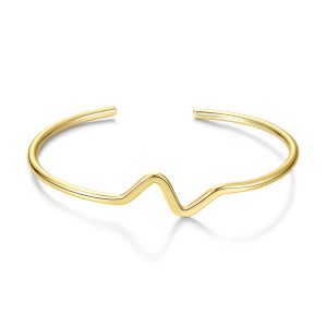 Gold Plated Wave Cuff Bangle