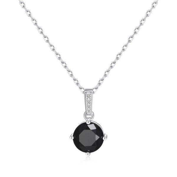 Sterling Silver Black Onyx Gemstone Necklace