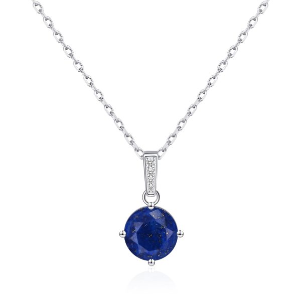 Sterling Silver Lapis Gemstone Necklace