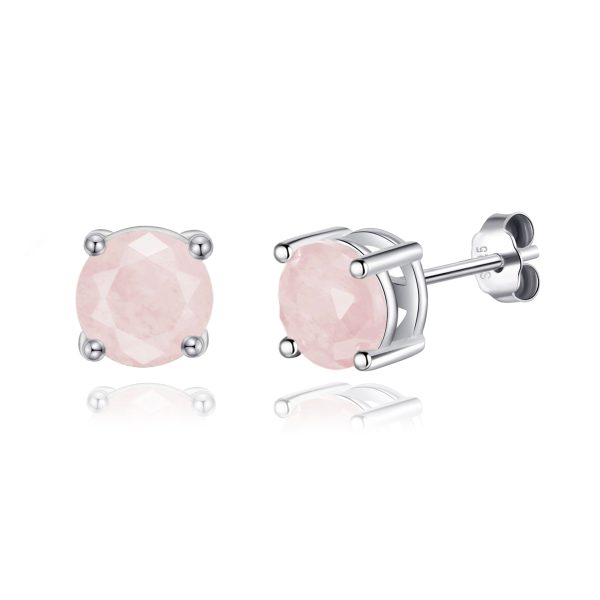 Sterling Silver Rose Quartz Gemstone Earrings