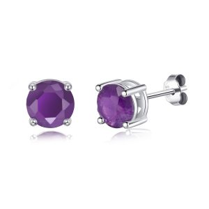 Sterling Silver Amethyst Gemstone Earrings