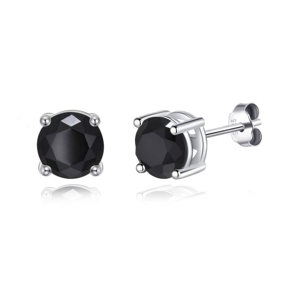 Sterling Silver Black Onyx Gemstone Earrings