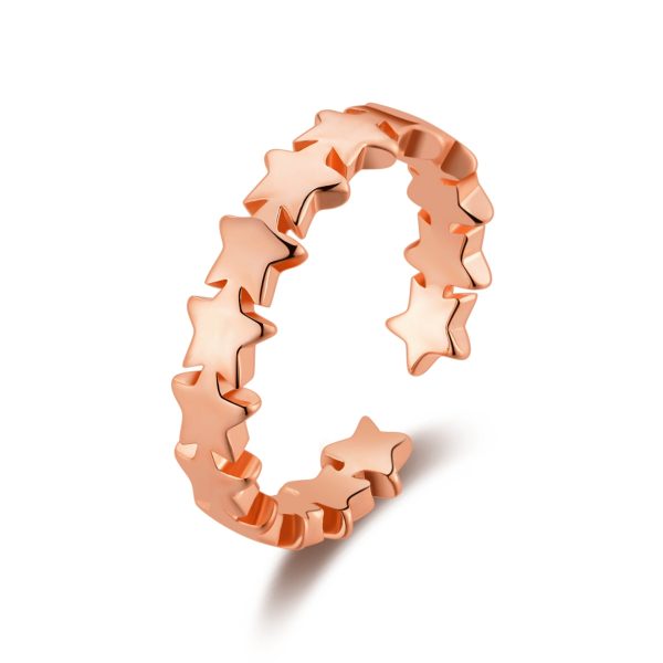 Rose Gold Plated Adjustable Star Band Ring