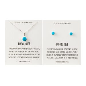 Sterling Silver Synthetic Turquoise Gemstone Set with Quote Card