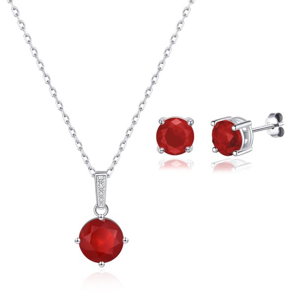 Sterling Silver Carnelian Gemstone Set