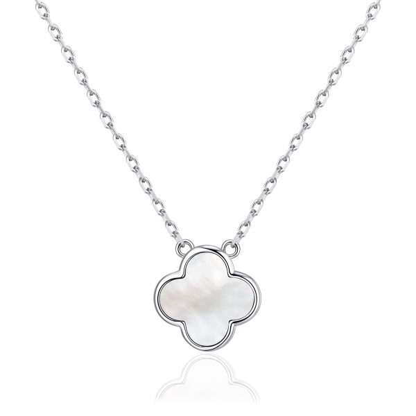 Mother of Pearl Gemstone Clover Necklace