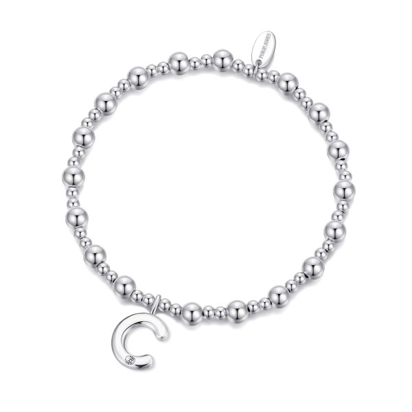 Letter C Initial Stretch Bracelet Created with Zircondia® Crystals