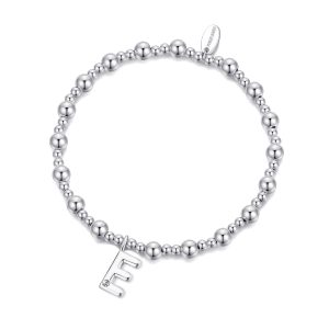 Letter E Initial Stretch Bracelet Created with Zircondia® Crystals