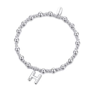 Letter H Initial Stretch Bracelet Created with Zircondia® Crystals