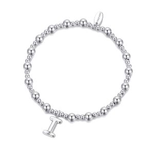 Letter I Initial Stretch Bracelet Created with Zircondia® Crystals