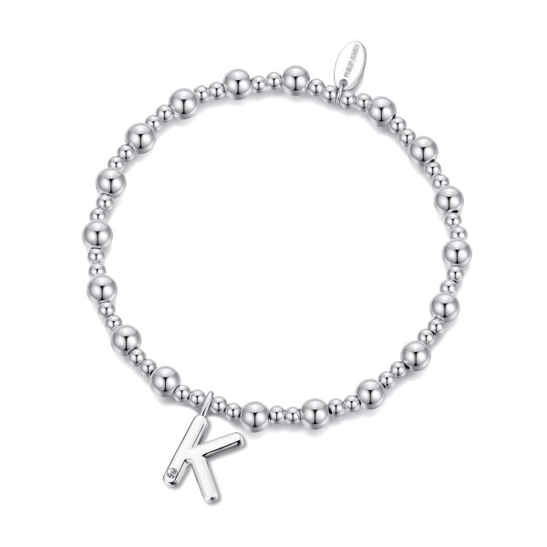 Letter K Initial Stretch Bracelet Created with Zircondia® Crystals