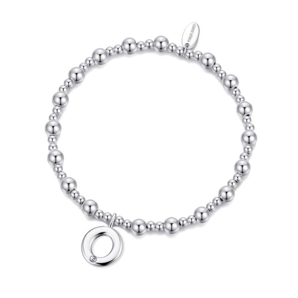 Letter O Initial Stretch Bracelet Created with Zircondia® Crystals