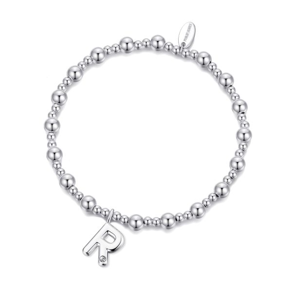 Letter R Initial Stretch Bracelet Created with Zircondia® Crystals