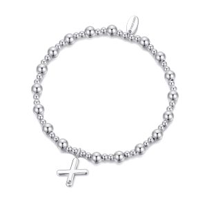 Letter X Initial Stretch Bracelet Created with Zircondia® Crystals