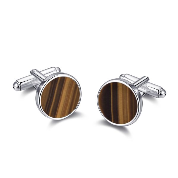 Men's Tigers Eye Gemstone Cufflinks