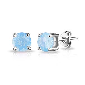 Air Blue Opal Earrings Created with Zircondia® Crystals