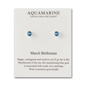 March (Aquamarine) Birthstone Earrings Created with Zircondia® Crystals