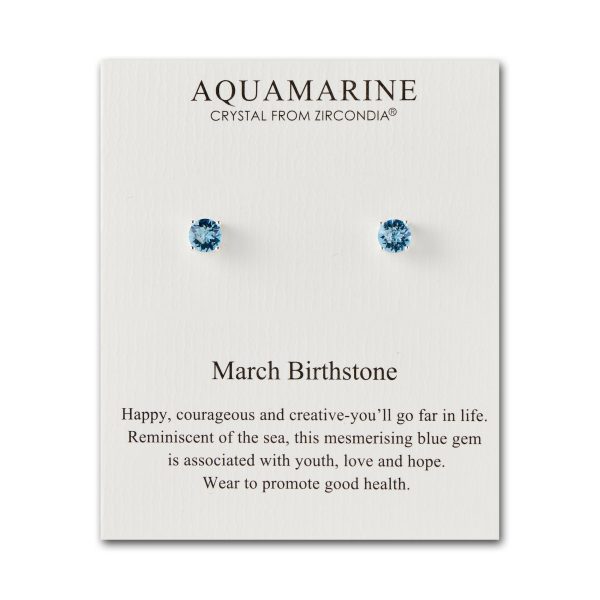 March (Aquamarine) Birthstone Earrings Created with Zircondia® Crystals